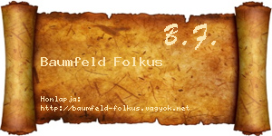 Baumfeld Folkus névjegykártya